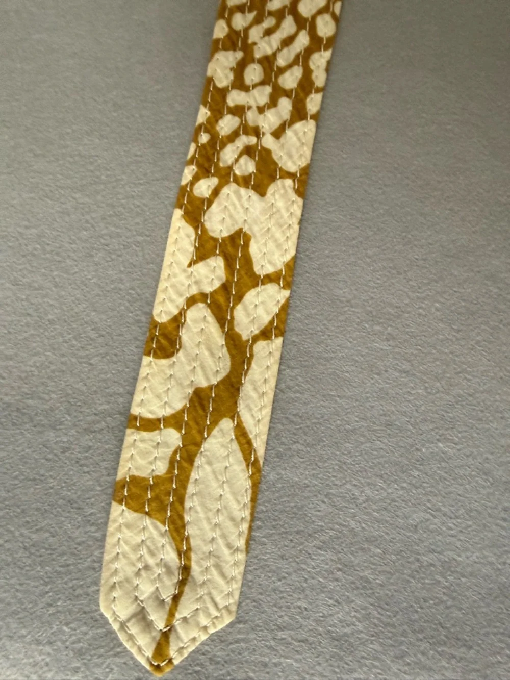 J. Crew Tan and White Quilted Cotton Belt with D Ring Buckle Vintage Boho - Picture 8 of 14